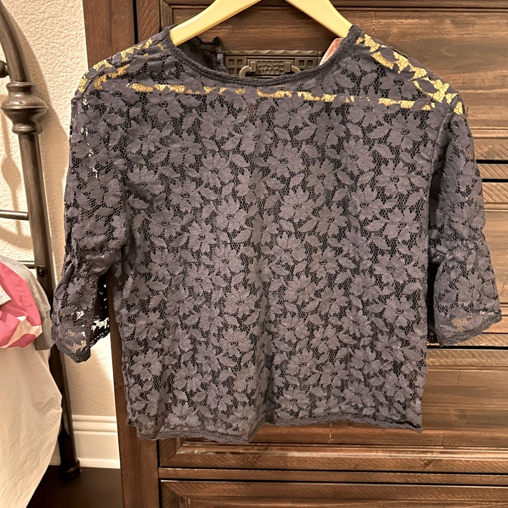 Navy Lace top